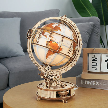Wooden Globe Lamp 3D Puzzle