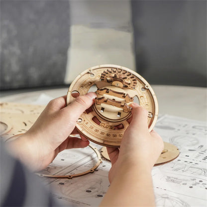 Wooden Globe Lamp 3D Puzzle
