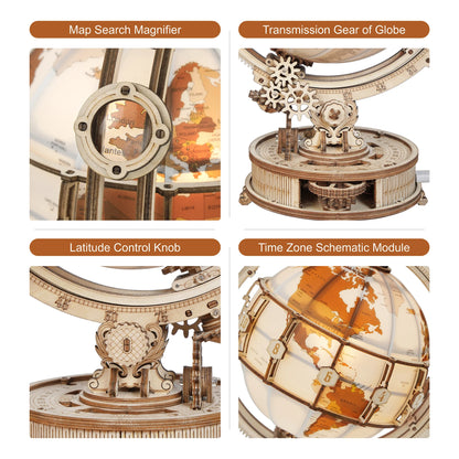 Wooden Globe Lamp 3D Puzzle