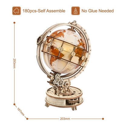 Wooden Globe Lamp 3D Puzzle